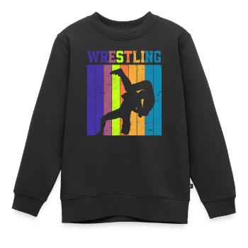 Wrestling - Kinder Premium Organic Sweatshirt - Schwarz - Vorne - AI Model Kid Female (0cm)