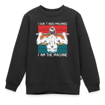 Ich bin eine Maschine Calisthenics - Kinder Premium Organic Sweatshirt - Schwarz - Vorne - AI Model Kid Female (0cm)