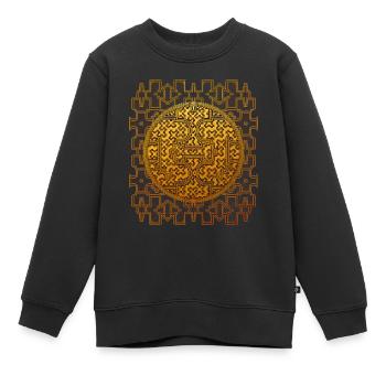 Shipibo Conibo Muster Ayahuaska Reise - Kinder Premium Organic Sweatshirt - Schwarz - Vorne - AI Model Kid Female (0cm)