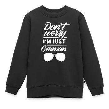 Ne vous inquiétez pas, je ne suis qu’une voix allemande allemande - Sweat Premium enfant bio - noir - Devant - AI Model Kid Female (0cm)