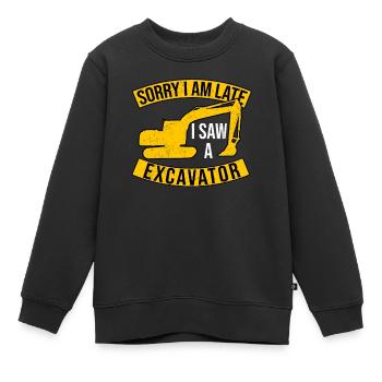Pilote d’excavatrice J’ai vu une excavatrice - Sweat Premium enfant bio - noir - Devant - AI Model Kid Female (0cm)