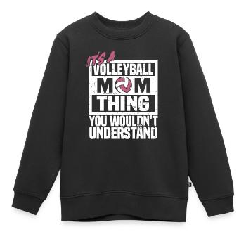 Volleyball Volleyball Player Volleyball Mama - Sweat Premium enfant bio - noir - Devant - AI Model Kid Female (0cm)