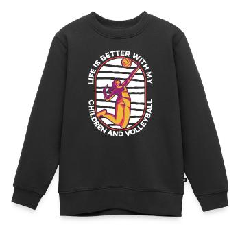 Volleyball Volleyball Player Volleyball Mama - Sweat Premium enfant bio - noir - Devant - AI Model Kid Female (0cm)