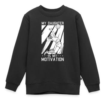 Volleyball Volleyball Player Volleyball Mama - Sweat Premium enfant bio - noir - Devant - AI Model Kid Female (0cm)