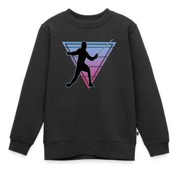 Escrime Escrime Escrime sportive - Sweat Premium enfant bio - noir - Devant - AI Model Kid Female (0cm)