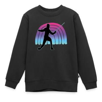 Escrime Escrime Escrime sportive - Sweat Premium enfant bio - noir - Devant - AI Model Kid Female (0cm)