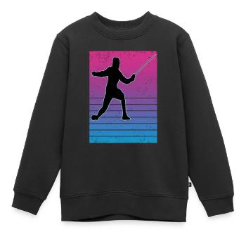 Escrime Escrime Escrime sportive - Sweat Premium enfant bio - noir - Devant - AI Model Kid Female (0cm)