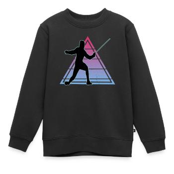 Escrime Escrime Escrime sportive - Sweat Premium enfant bio - noir - Devant - AI Model Kid Female (0cm)