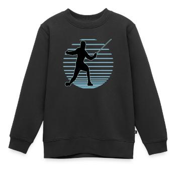 Escrime Escrime Escrime sportive - Sweat Premium enfant bio - noir - Devant - AI Model Kid Female (0cm)