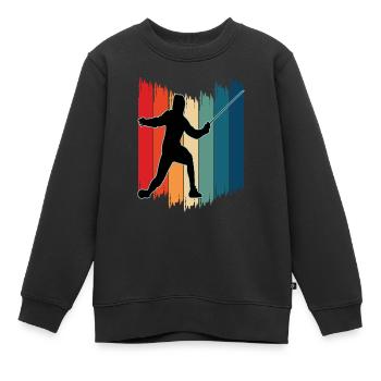 Escrime Escrime Escrime sportive - Sweat Premium enfant bio - noir - Devant - AI Model Kid Female (0cm)