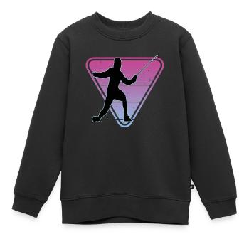 Escrime Escrime Escrime sportive - Sweat Premium enfant bio - noir - Devant - AI Model Kid Female (0cm)