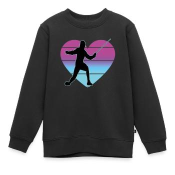 Escrime Escrime Escrime sportive - Sweat Premium enfant bio - noir - Devant - AI Model Kid Female (0cm)