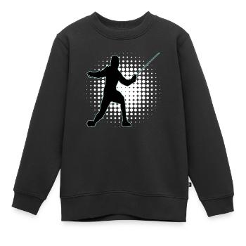 Escrime Escrime Escrime sportive - Sweat Premium enfant bio - noir - Devant - AI Model Kid Female (0cm)