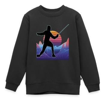 Escrime Escrime Escrime sportive - Sweat Premium enfant bio - noir - Devant - AI Model Kid Female (0cm)