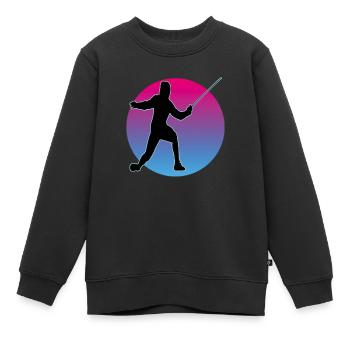 Escrime Escrime Escrime sportive - Sweat Premium enfant bio - noir - Devant - AI Model Kid Female (0cm)