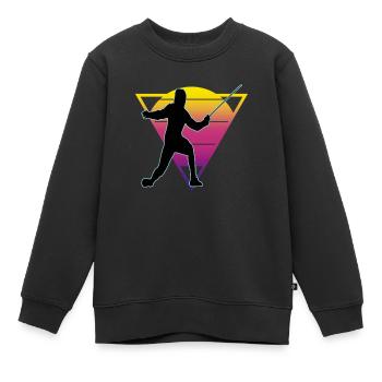 Escrime Escrime Escrime sportive - Sweat Premium enfant bio - noir - Devant - AI Model Kid Female (0cm)