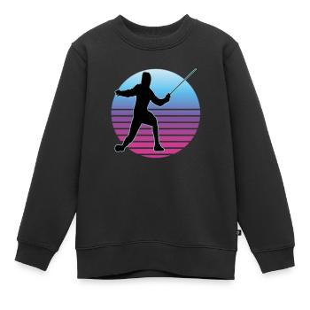 Escrime Escrime Escrime sportive - Sweat Premium enfant bio - noir - Devant - AI Model Kid Female (0cm)