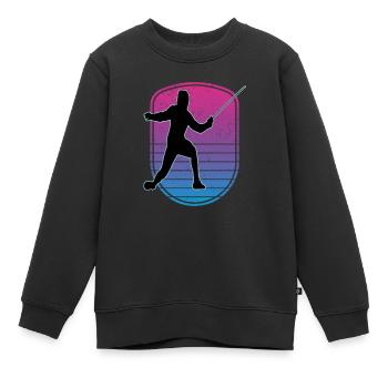 Escrime Escrime Escrime sportive - Sweat Premium enfant bio - noir - Devant - AI Model Kid Female (0cm)