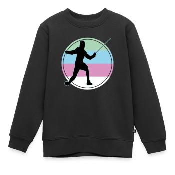 Escrime Escrime Escrime sportive - Sweat Premium enfant bio - noir - Devant - AI Model Kid Female (0cm)