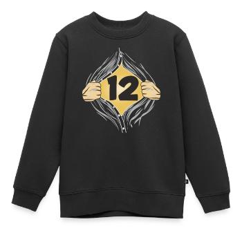 12 METTRE UNE CHEMISE - Sweat Premium enfant bio - noir - Devant - AI Model Kid Female (0cm)