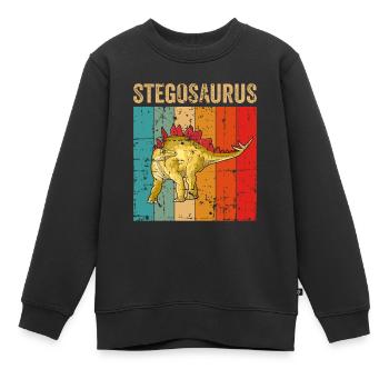 Stegosaurus Dinosaure Enfants Dino Cadeau - Sweat Premium enfant bio - noir - Devant - AI Model Kid Female (0cm)