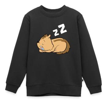 Chipmunk Tired Chipmunk Pajamas - Sweat Premium enfant bio - noir - Devant - AI Model Kid Female (0cm)