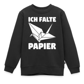 Ich falte Papier - Kinder Premium Organic Sweatshirt - Schwarz - Vorne - AI Model Kid Female (0cm)