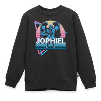 Jophiel Saint Jophiel Archange Rétro - Sweat Premium enfant bio - noir - Devant - AI Model Kid Female (0cm)