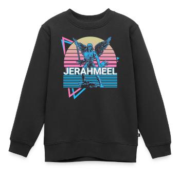 Jerahmeel Saint Jerahmeel Archange Rétro - Sweat Premium enfant bio - noir - Devant - AI Model Kid Female (0cm)