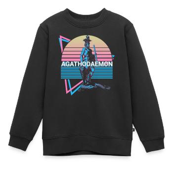 Agathodaemon Griechischer Gott Antike griechische - Kinder Premium Organic Sweatshirt - Schwarz - Vorne - AI Model Kid Female (0cm)