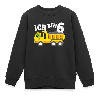6 Jahre Jungen Geburtstagsgeschenk Dino Kipplaster - Kinder Premium Organic Sweatshirt - Schwarz - Vorne - AI Model Kid Female (0cm)