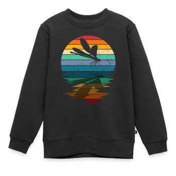Libelle Libelle Entomologie Silhouette - Kinder Premium Organic Sweatshirt - Schwarz - Vorne - AI Model Kid Female (0cm)