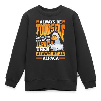 Alpagas Mammifères LLamas Alpaga Drôle - Sweat Premium enfant bio - noir - Devant - AI Model Kid Female (0cm)