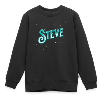 Steve Namen personalisiert - Kinder Premium Organic Sweatshirt - Schwarz - Vorne - AI Model Kid Female (0cm)