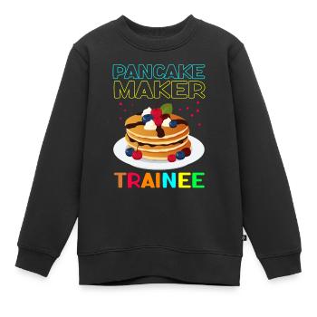 Pancakes Pancake Pancake Gift - Kids Premium Organic Sweatshirt - black - Front - AI Model Kid Female (0cm)
