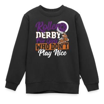 Rollschuhlaufen Roller-Derby Rollschuhlaufen Rolle - Kinder Premium Organic Sweatshirt - Schwarz - Vorne - AI Model Kid Female (0cm)