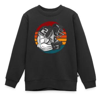 American Football Retro Vintage - Kinder Premium Organic Sweatshirt - Schwarz - Vorne - AI Model Kid Female (0cm)