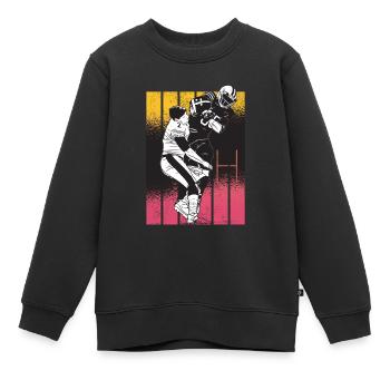 American Football Retro Vintage - Kinder Premium Organic Sweatshirt - Schwarz - Vorne - AI Model Kid Female (0cm)