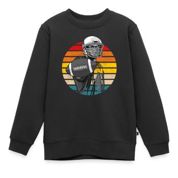 American Football Retro Vintage - Kinder Premium Organic Sweatshirt - Schwarz - Vorne - AI Model Kid Female (0cm)