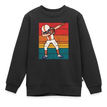 Dabbing Football Boy American Football - Kinder Premium Organic Sweatshirt - Schwarz - Vorne - AI Model Kid Female (0cm)