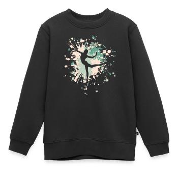 Grande éclaboussure de couleur de danse - Sweat Premium enfant bio - noir - Devant - AI Model Kid Female (0cm)