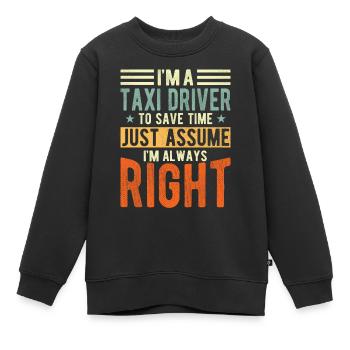 Taxifahrer - Kinder Premium Organic Sweatshirt - Schwarz - Vorne - AI Model Kid Female (0cm)