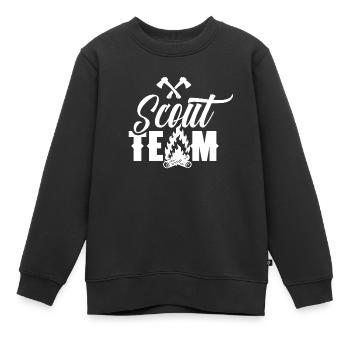 Scout Team Scouting Tent Camp Clan - Sweat Premium enfant bio - noir - Devant - AI Model Kid Female (0cm)