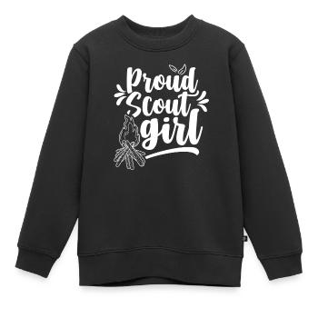 Proud Scout Scout Clan Camp - Kids Premium Organic Sweatshirt - black - Front - AI Model Kid Female (0cm)
