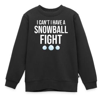 Snowball Fight - Je ne peux pas avoir une bataille de boules de neige - Sweat Premium enfant bio - noir - Devant - AI Model Kid Female (0cm)