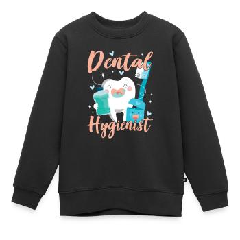 Hygiénistes dentaires Hygiène dentaire Équipe dentaire - Sweat Premium enfant bio - noir - Devant - AI Model Kid Female (0cm)