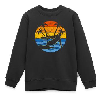 Kitesurfing Sprichwort - Kinder Premium Organic Sweatshirt - Schwarz - Vorne - AI Model Kid Female (0cm)