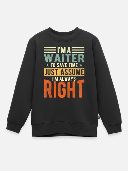 Kellner - Kinder Premium Organic Sweatshirt - Schwarz