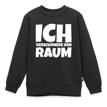 Ich verschönere den Raum - Kinder Premium Organic Sweatshirt - Schwarz - Vorne - AI Model Kid Female (0cm)