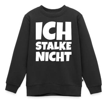 Ich Stalke nicht - Kinder Premium Organic Sweatshirt - Schwarz - Vorne - AI Model Kid Female (0cm)